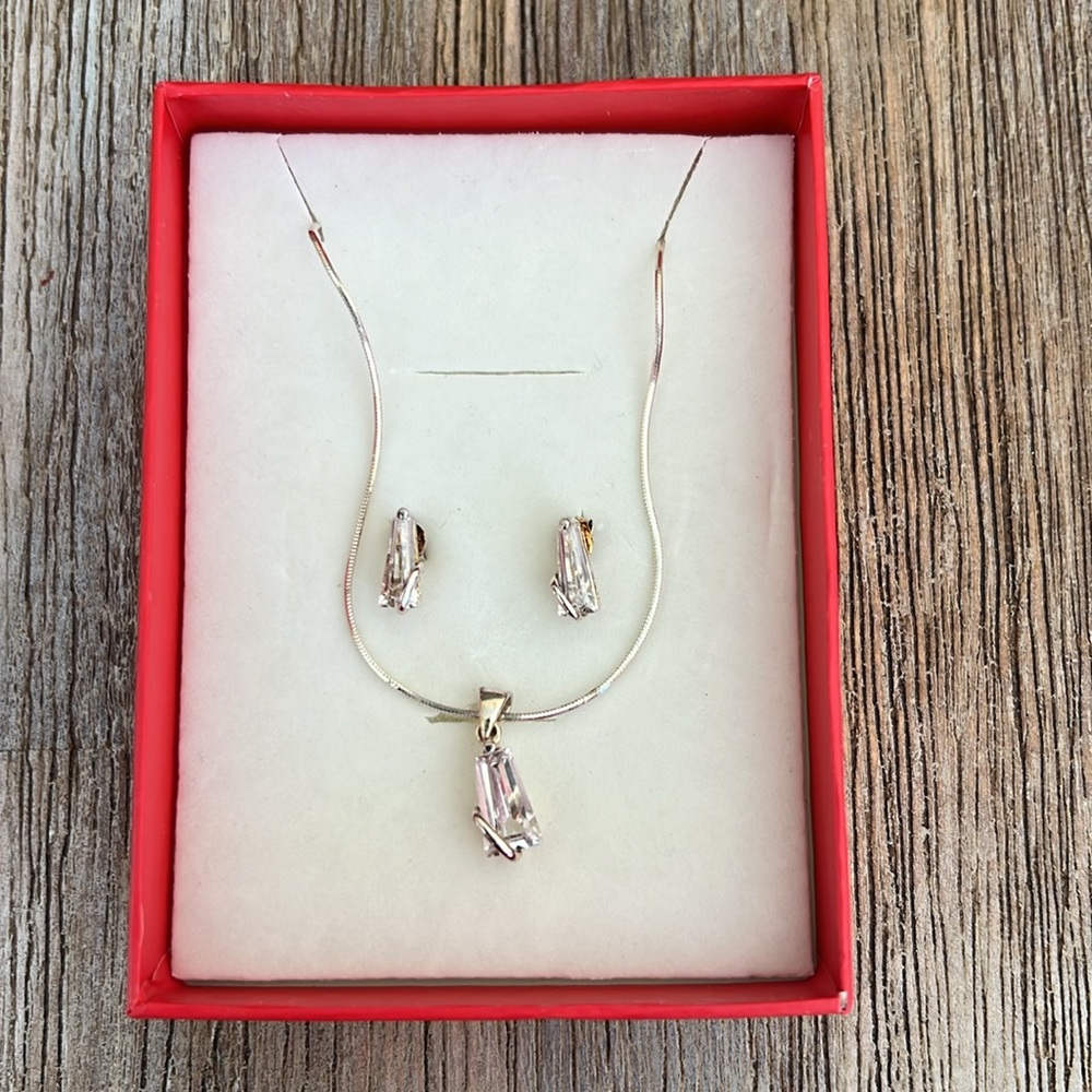 Sterling silver necklace and earring set